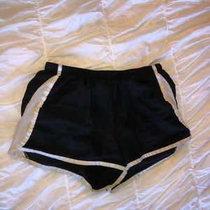 black and white athletic shorts